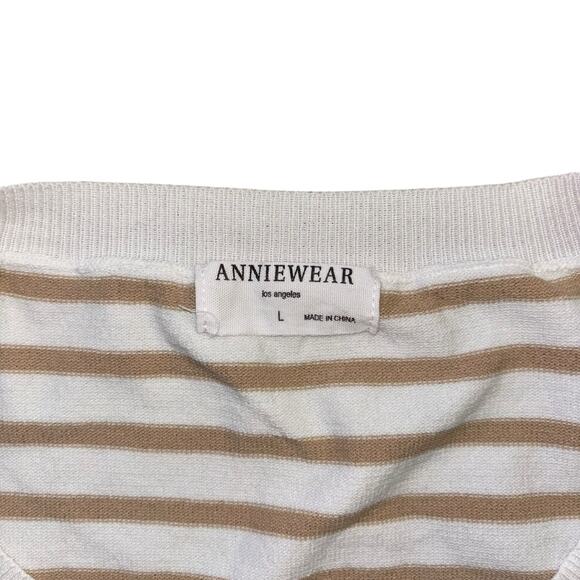 Anniewear Short Sleeve Sweater Women’s L Preppy Coastal Old Money Academia Work - Picture 3 of 9